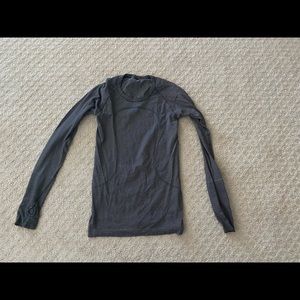 Lululemon Run Swiftly Longsleeve Top- Black Striped